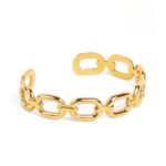 Bracelete de Elos Regulável Banhado em Ouro 18k