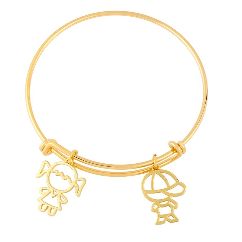 H27cae513576343b18640d71e38a8f31bN.jpg Pulseira Meus Dois Amores Ajustável Banhada em Ouro 18k - Imagem 1