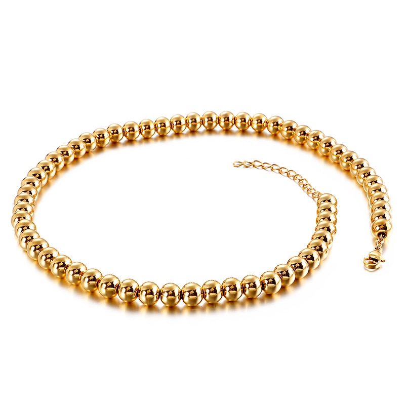 S1eed805d1dac46e0990ed3814fc907e0G.jpg Colar Esferas 6mm Banhado em Ouro 18k - Imagem 1