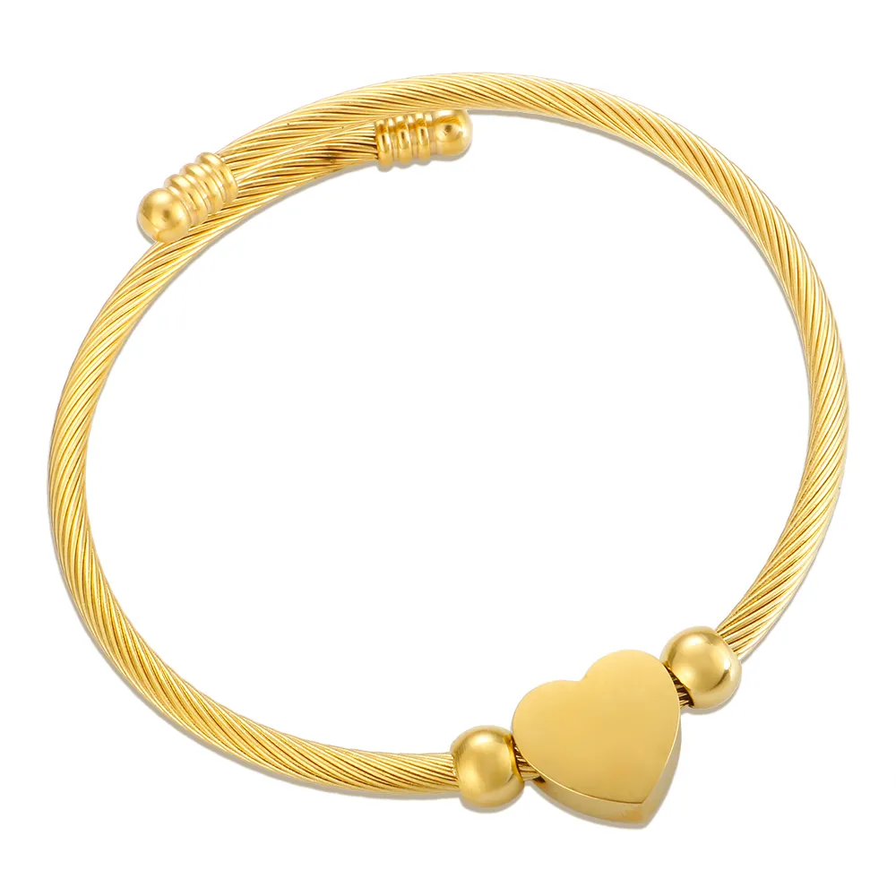 S333099924cce46ad80055ef6d3d0a458Z.webp Bracelete de Coração Regulável Banhado em Ouro 18k - Imagem 1
