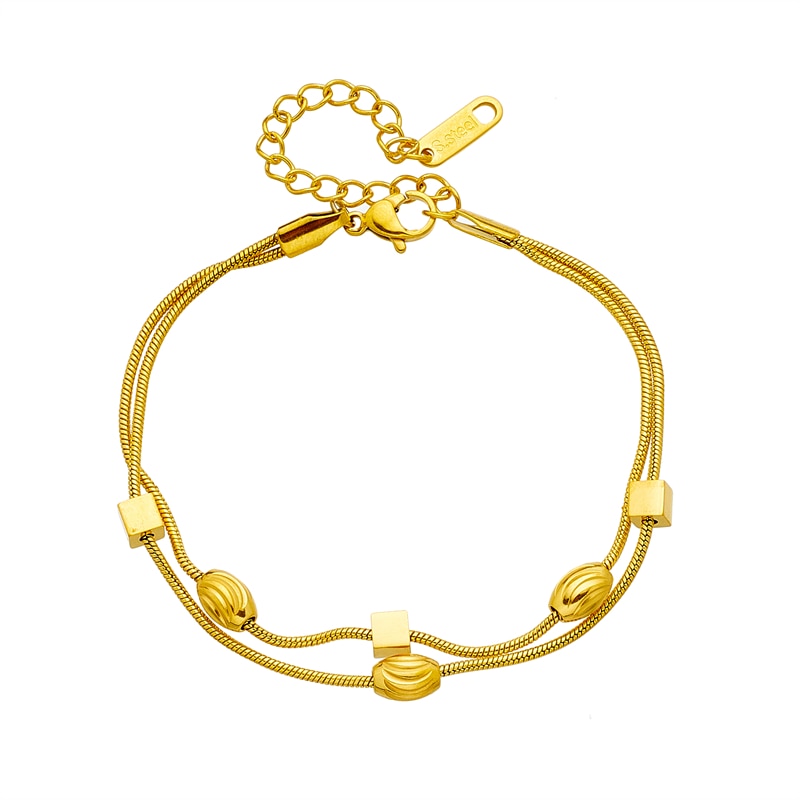 S559720d61f9c49d39f6e964449a92c9fC.jpg Pulseira Duas Camadas Banhada em Ouro 18k - Imagem 1