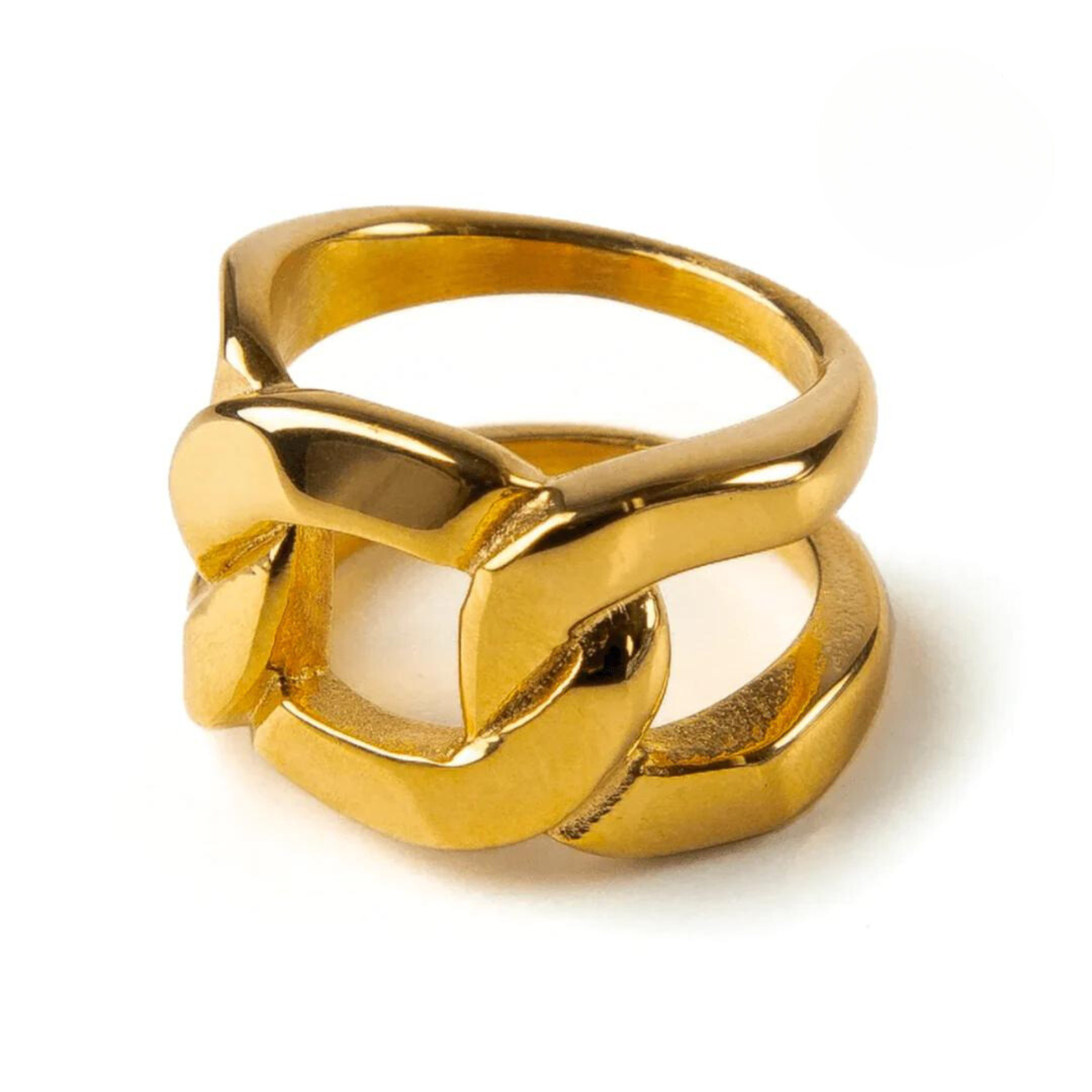 Design sem nome (8) Anel de Elos Duplos Banhado em Ouro 18k - Imagem 1