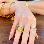 Anel Encanto com Pedras Brilhantes Banhado em Ouro 18k - Imagem 2