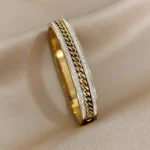 Anel Encanto com Pedras Brilhantes Banhado em Ouro 18k - Imagem 6