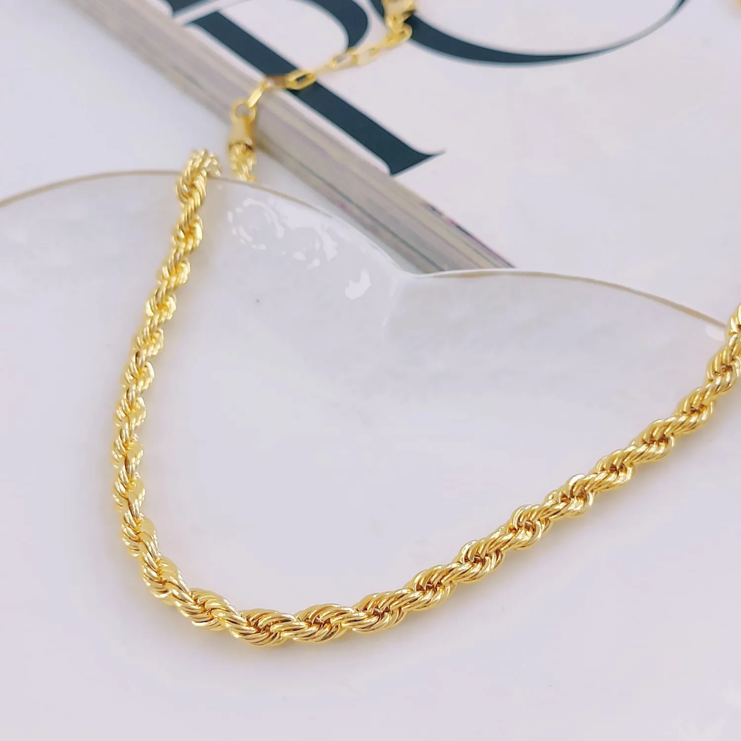 Colar Cordão Baiano 8mm Banhado em Ouro 18k - Imagem 3