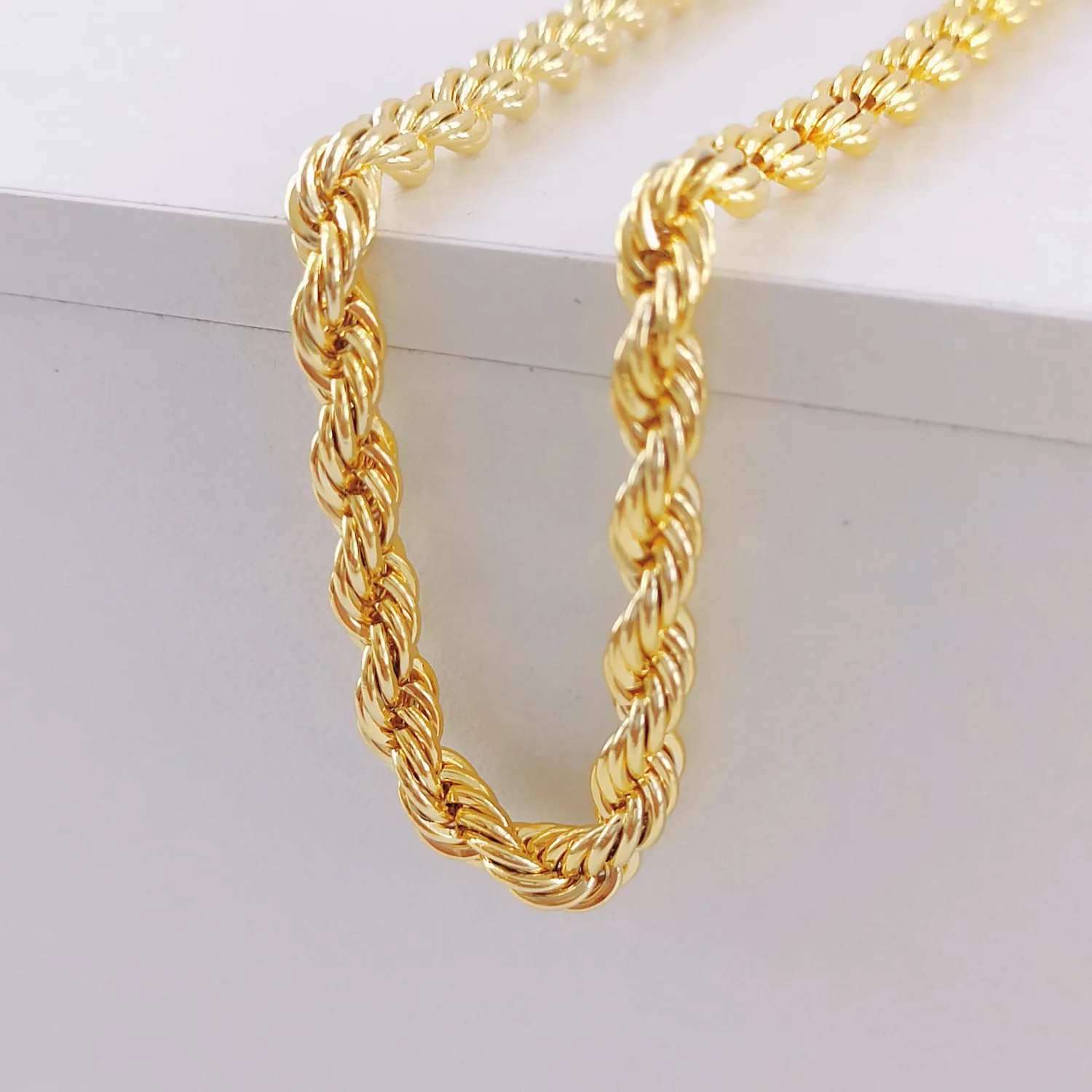 Colar Cordão Baiano 8mm Banhado em Ouro 18k - Imagem 4