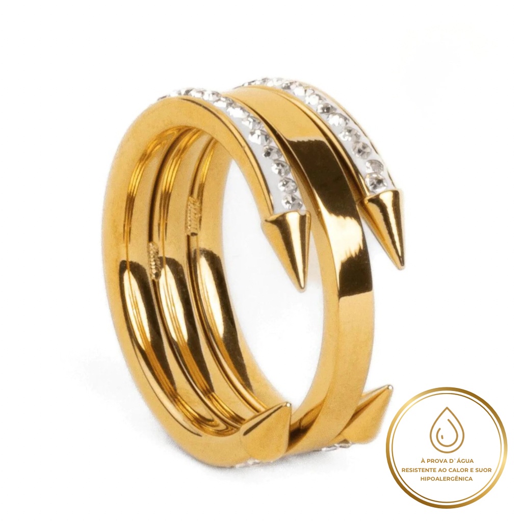 untitled-design Anel 4 Pontas Banhado em Ouro 18k - Imagem 1