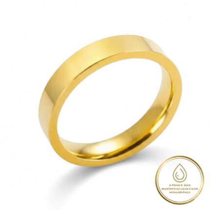 Aliança Moderna Banhada em Ouro 18k