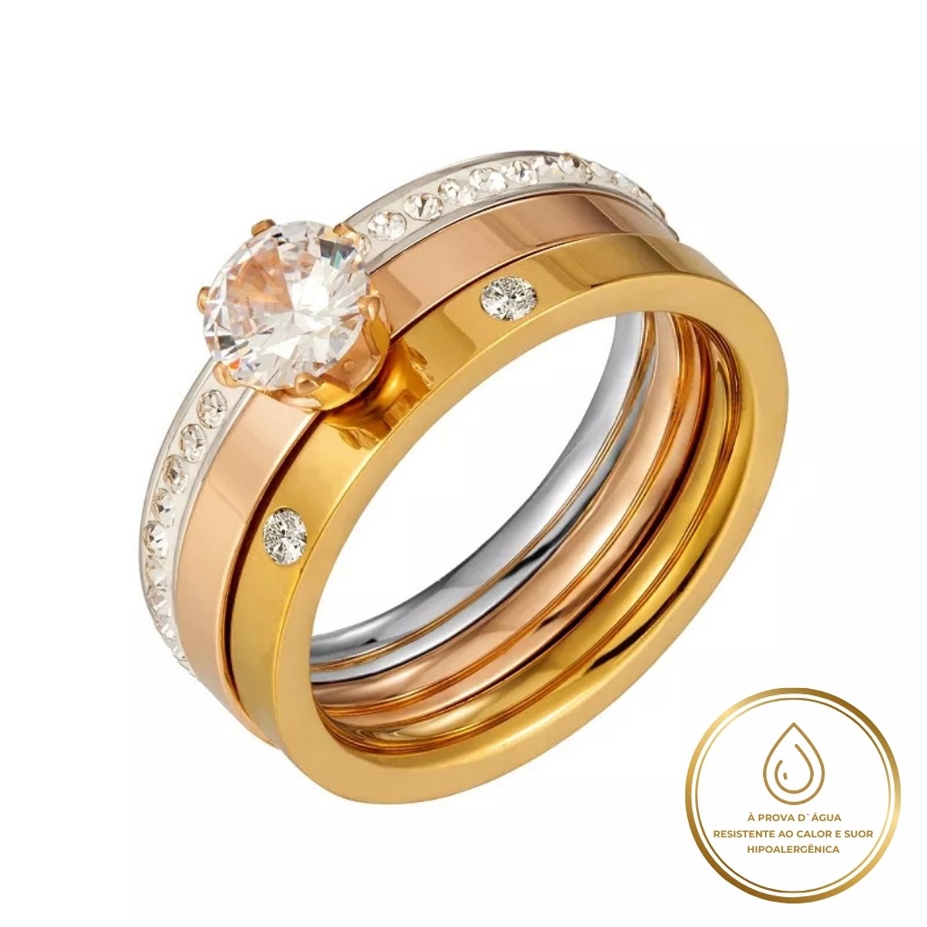 design-sem-nome-1-2 Anel Solitário Triplo Vênus Banhado em Ouro 18k - Imagem 1