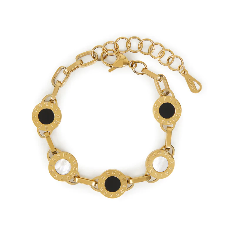 144018_Dovy_Kairys6552_800x Pulseira Ônix Roman Banhada em Ouro 18k - Imagem 1