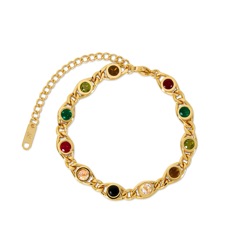 144326_Dovy_Kairys2745_800x Pulseira de Pedras Vivienne Banhada em Ouro 18k - Imagem 1