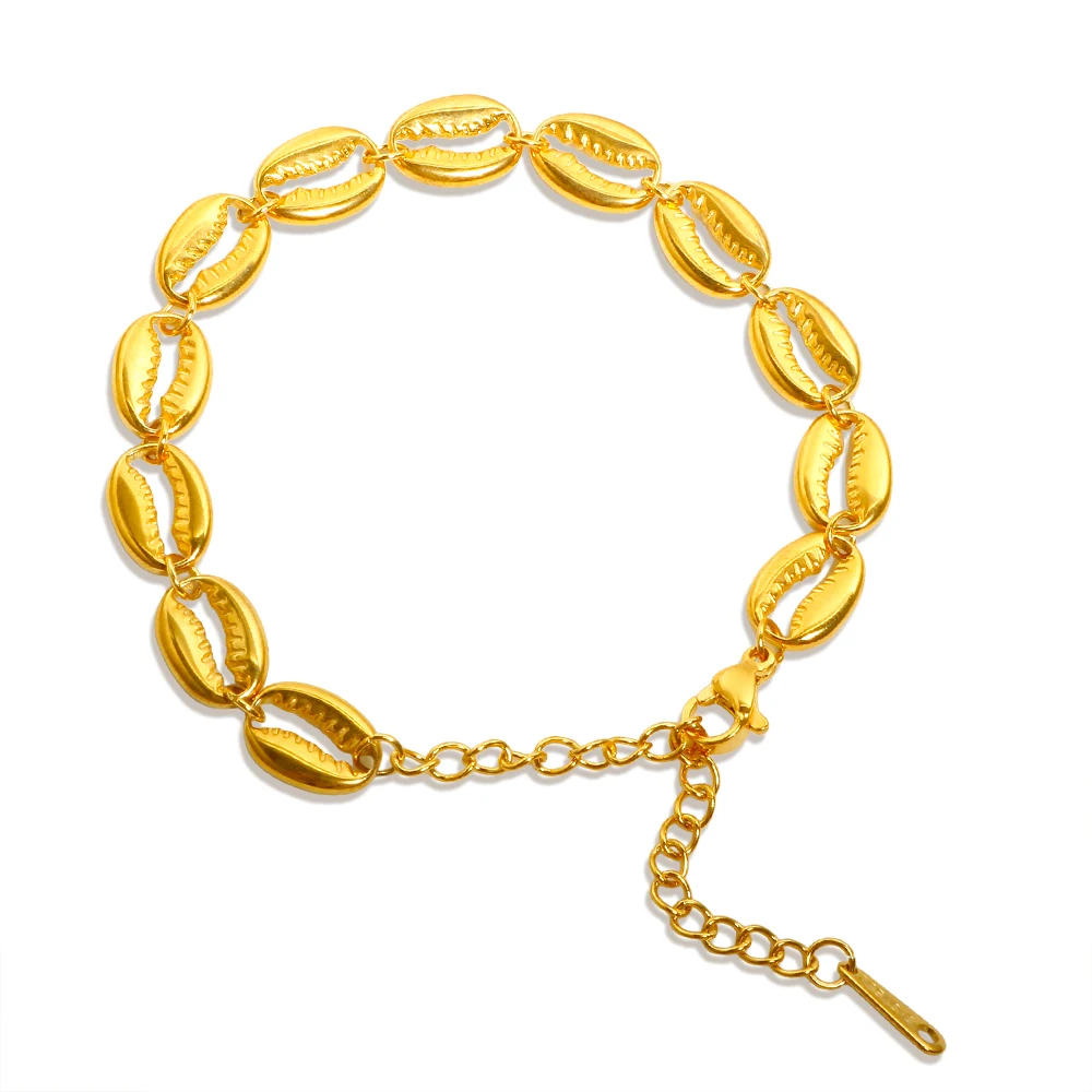 Sd6f1c859605542db862a0dd27c5f0792O.webp Pulseira de Conchas Marinhas Banhada em Ouro 18k - Imagem 1