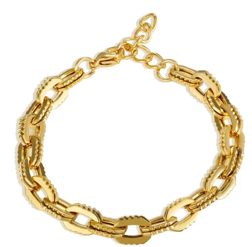 Sfd2da12a7eb04e5eb2664ceeb4987593S-3.webp Pulseira Elos Elegance Banhada em Ouro 18k - Imagem 1