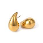 Brinco Gota Chunky Banhado em Ouro 18k