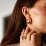 Brinco Gota Chunky Banhado em Ouro 18k - Imagem 3