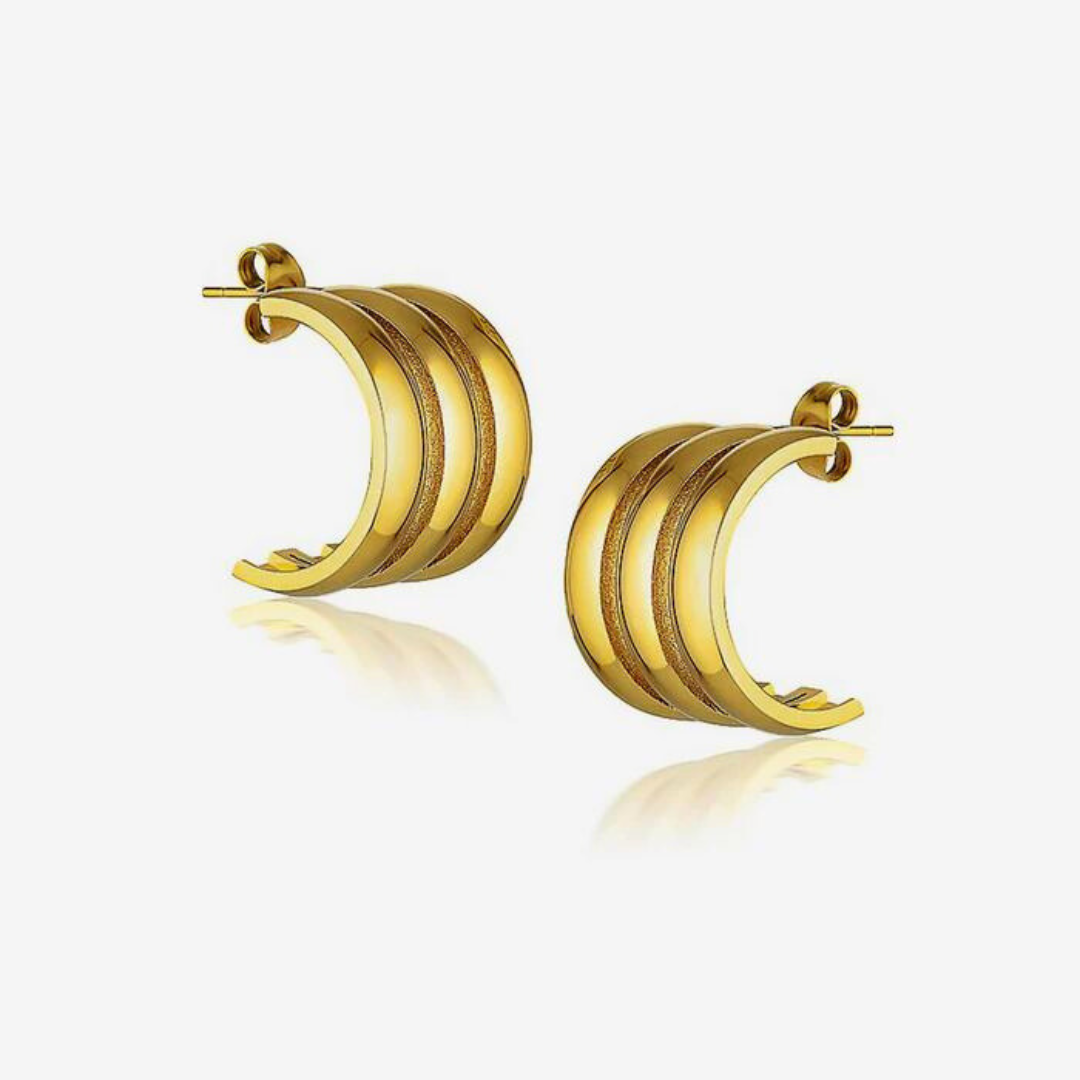 1 Brincos Guinevere Banhado em Ouro 18k - Imagem 1