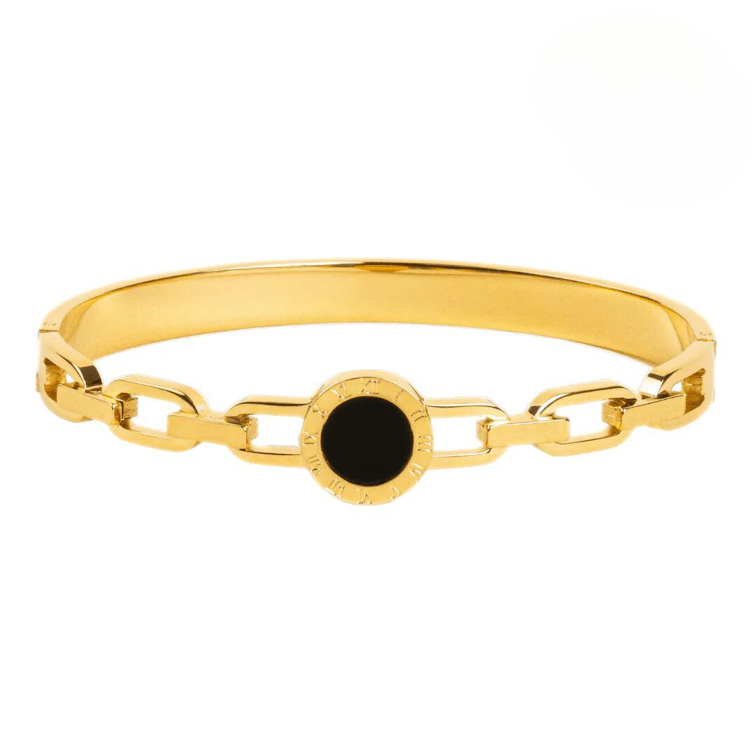 1080 X 1080 (Feed) (45) Bracelete de Elos Ônix Banhado em Ouro 18k - Imagem 1