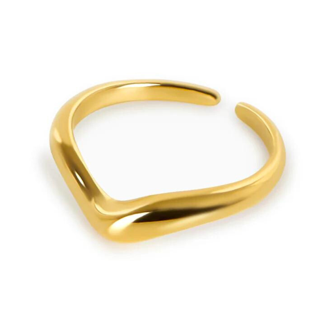 1080 X 1080 (Feed) (48) Anel Letizia Minimalista Banhado em Ouro 18k - Imagem 1