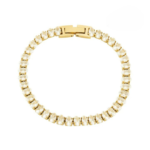 Pulseira Riviera Bolinha Cravejadas de Zircônia Banhada em Ouro 18k