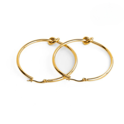 Brincos de Argola Nó Lavinia Banhados em Ouro 18k