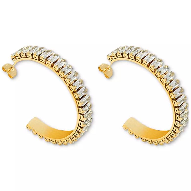 Design sem nome - 2024-08-27T145228.913 Brincos de Argola Elara Banhada em Ouro 18k - Imagem 1