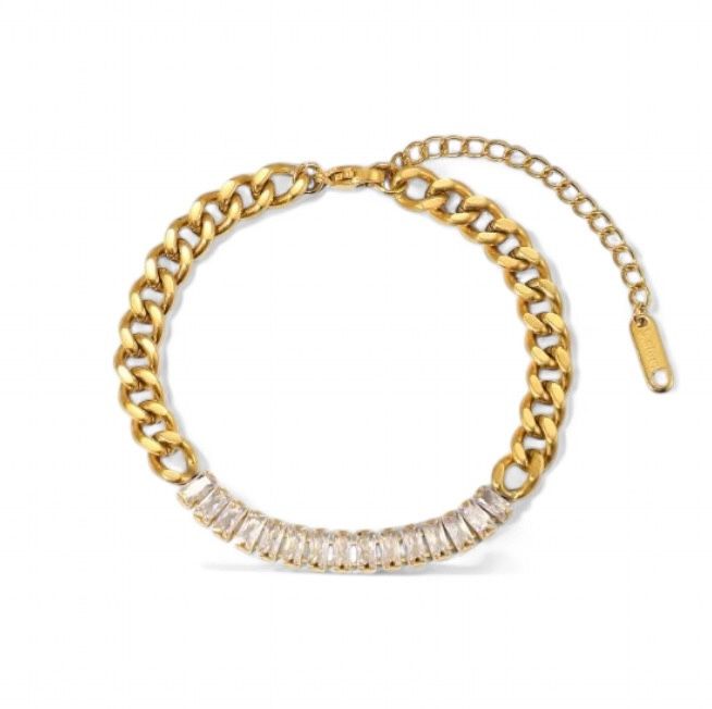 WhatsApp Image 2024-09-05 at 10.56.01 Pulseira contraste Riviera Louise Banhada em Ouro 18k - Imagem 1