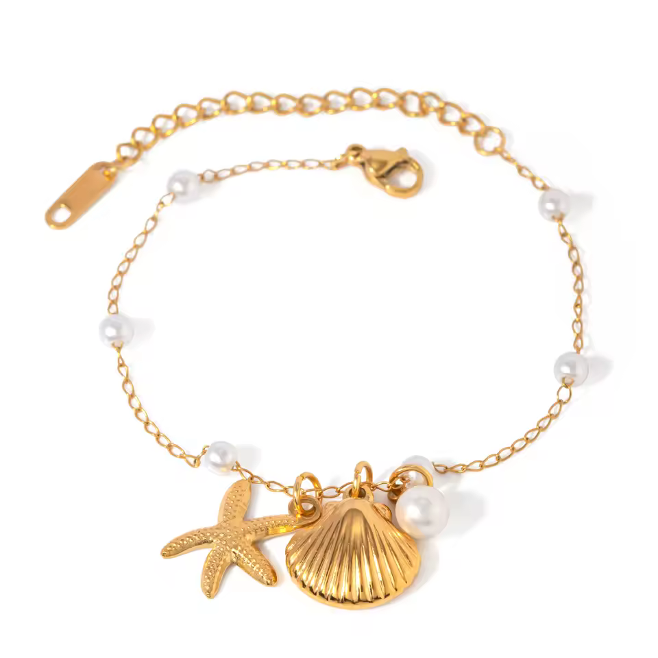 Seac283ec3225461ebfdcb5773bb7699dU.jpg_960x960q75.jpg_ Pulseira Marina Banhada em Ouro 18k - Imagem 1