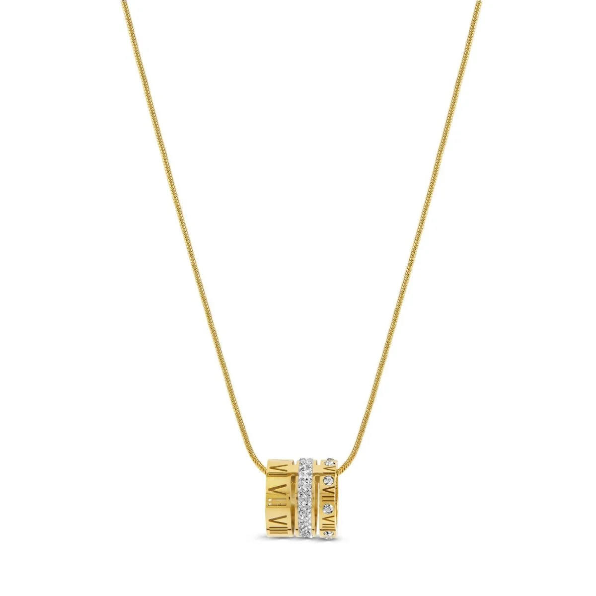colar-aro-triplo-algarismo-romano-banhado-em-ouro-18k-538777_1200x Colar Triplo Momentos Banhado em Ouro 18k - Imagem 1