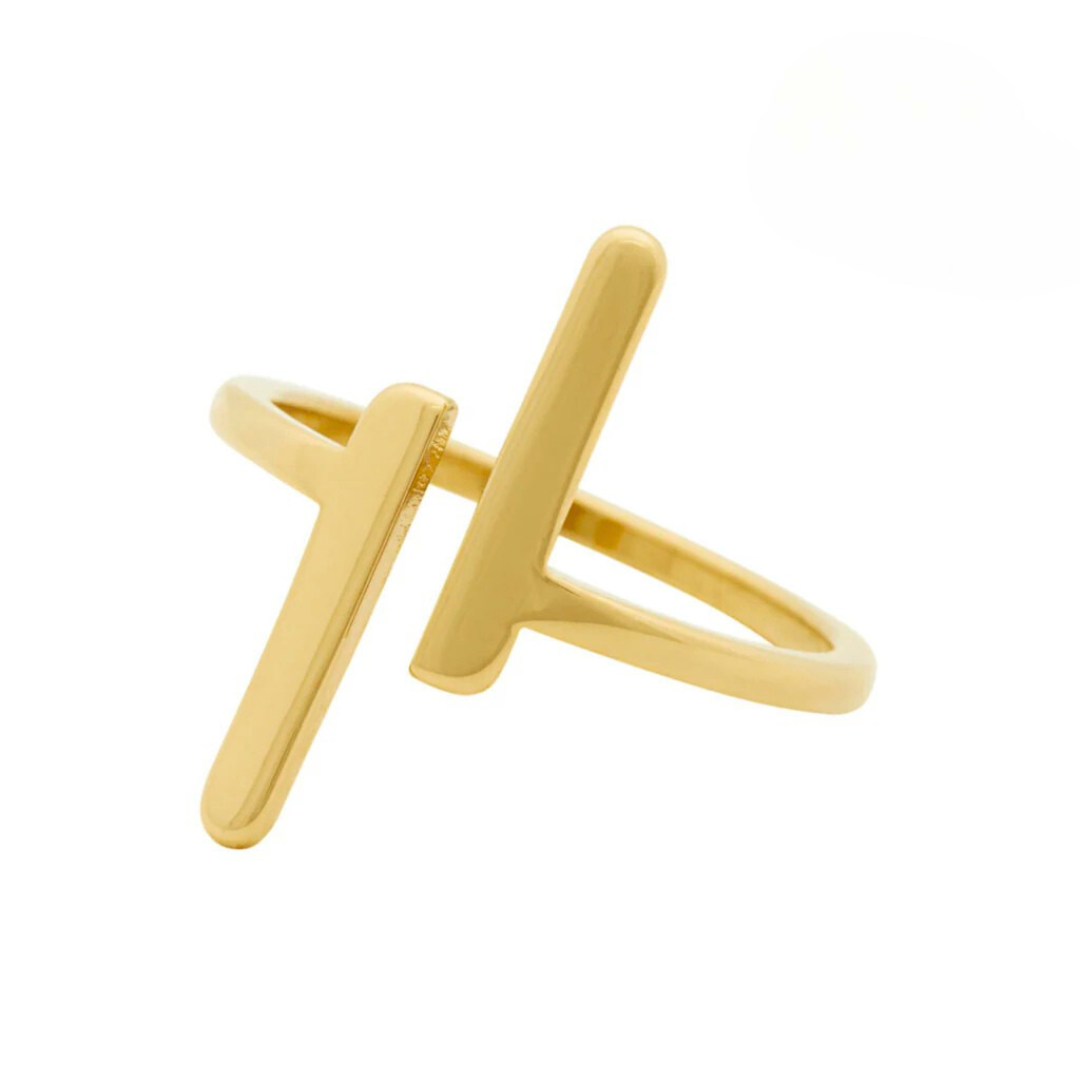 Design sem nome (53) Anel Dualis Regulável Banhado em Ouro 18k - Imagem 1