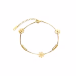Pulseira Flor de Liz Banhada em Ouro 18k