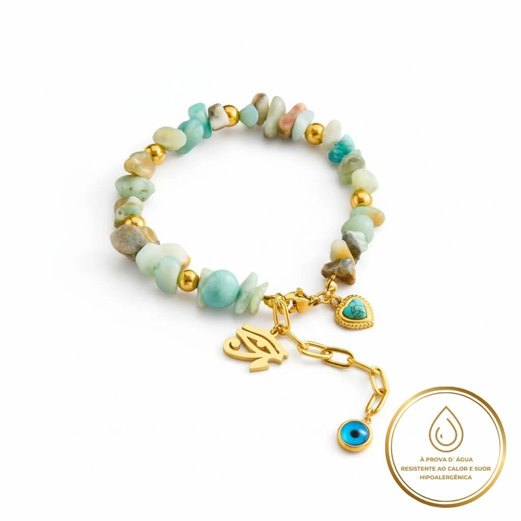Design sem nome - 2025-09-24T195208.879 (1) Pulseira Olho de Hórus banhada em ouro 18k - Imagem 1
