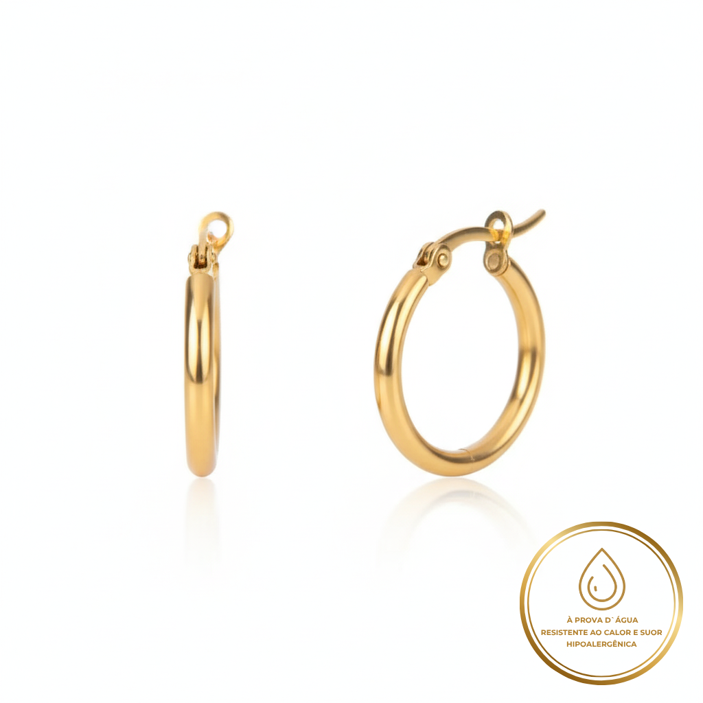 1 Argola Clássica Banhada em Ouro 18k - Imagem 1